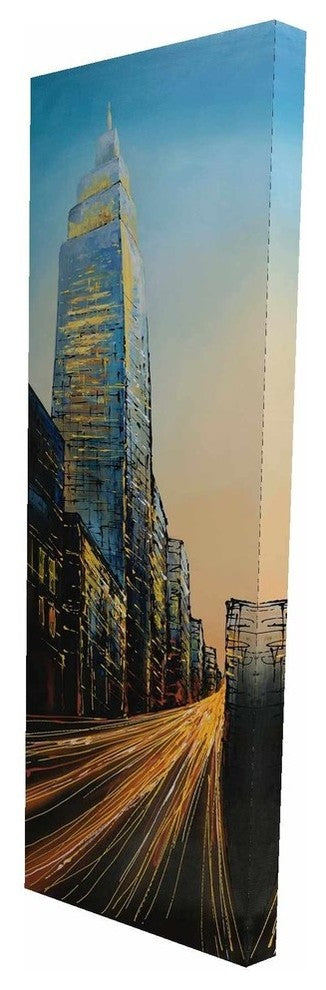 In the Street of Empire State Building Print on Wrapped Canvas