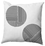 Circles Polyester Indoor Pillow, Raven Black, 20"x20"