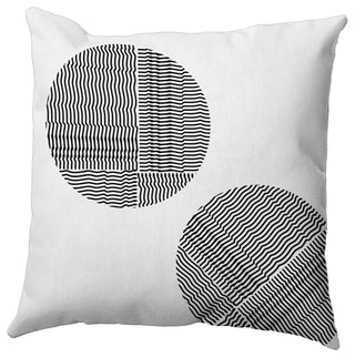 Circles Polyester Indoor Pillow, Raven Black, 20"x20"