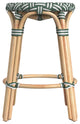 Tobias Rattan Counter Stool, Emerald Green