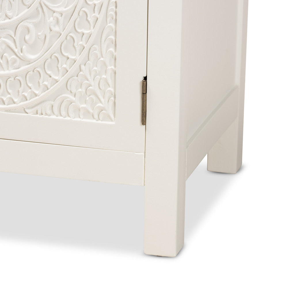 Lambert Classic and Traditional White Finished Wood 1-Drawer Nightstand