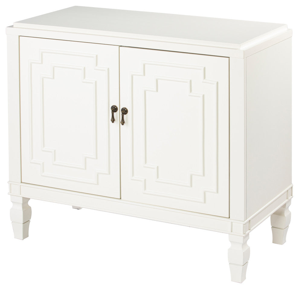Amble Antique White Double-Door Accent Cabinet
