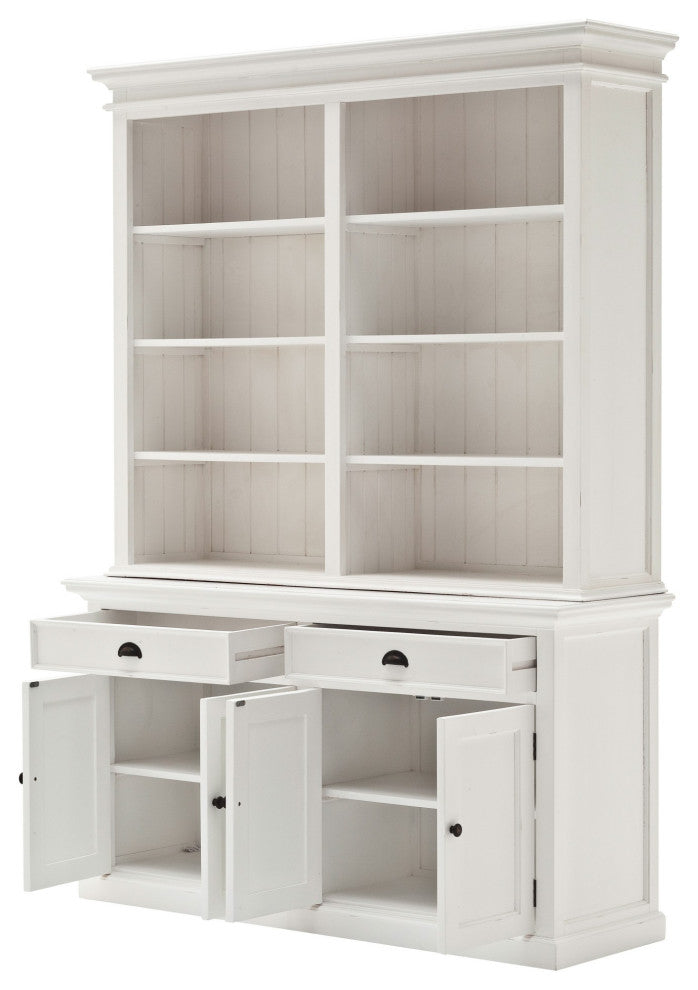 Classic White Hutch Bookcase Unit