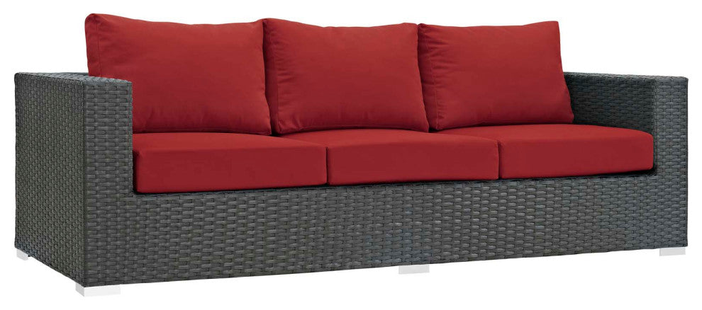 Sojourn Outdoor Patio Sunbrella® Sofa EEI-1860-CHC-RED