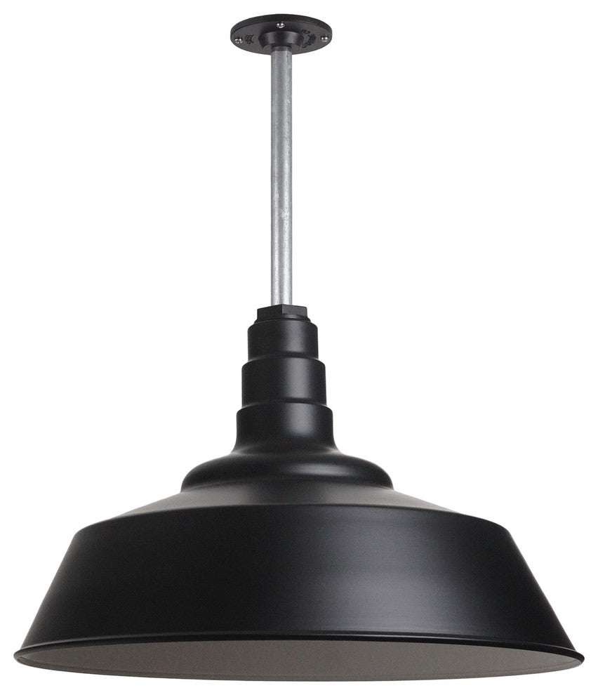 Barn Lighting 20" Pendant With Rigid Stem, Matte Black