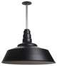 Barn Lighting 20" Pendant With Rigid Stem, Matte Black