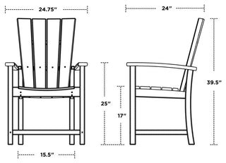 Polywood Quattro Adirondack Dining Chair, White