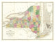 "Map of New York, 1839" Digital Paper Print by David H. Burr, 18"x14"