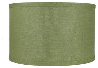 Classic Drum Burlap Lampshades, Khaki Green, 16"