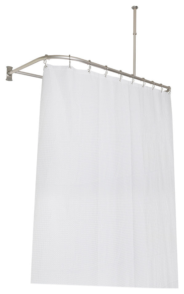 Utopia Alley Rustproof Aluminum D-shape Shower Rod 60inch by 25inch, Brushed Nic