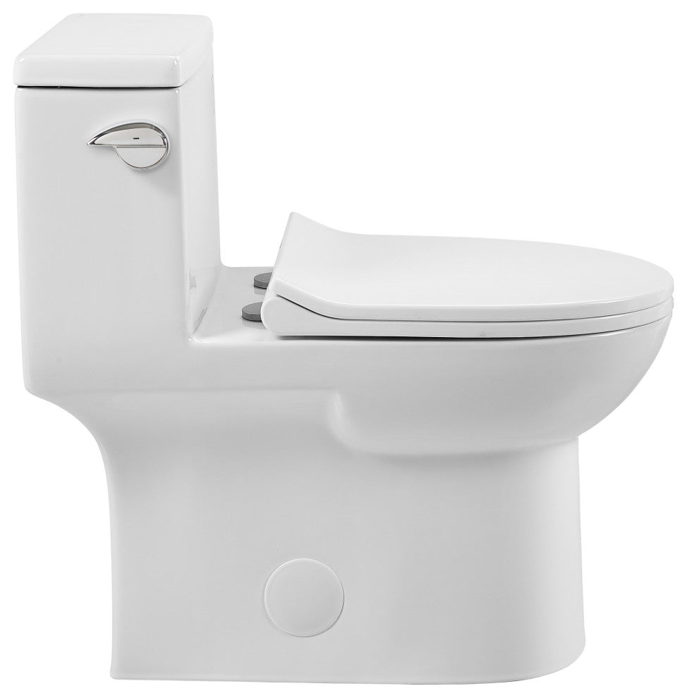 Daxton One Piece Elongated Left Side Flush Toilet 1.28 GPF