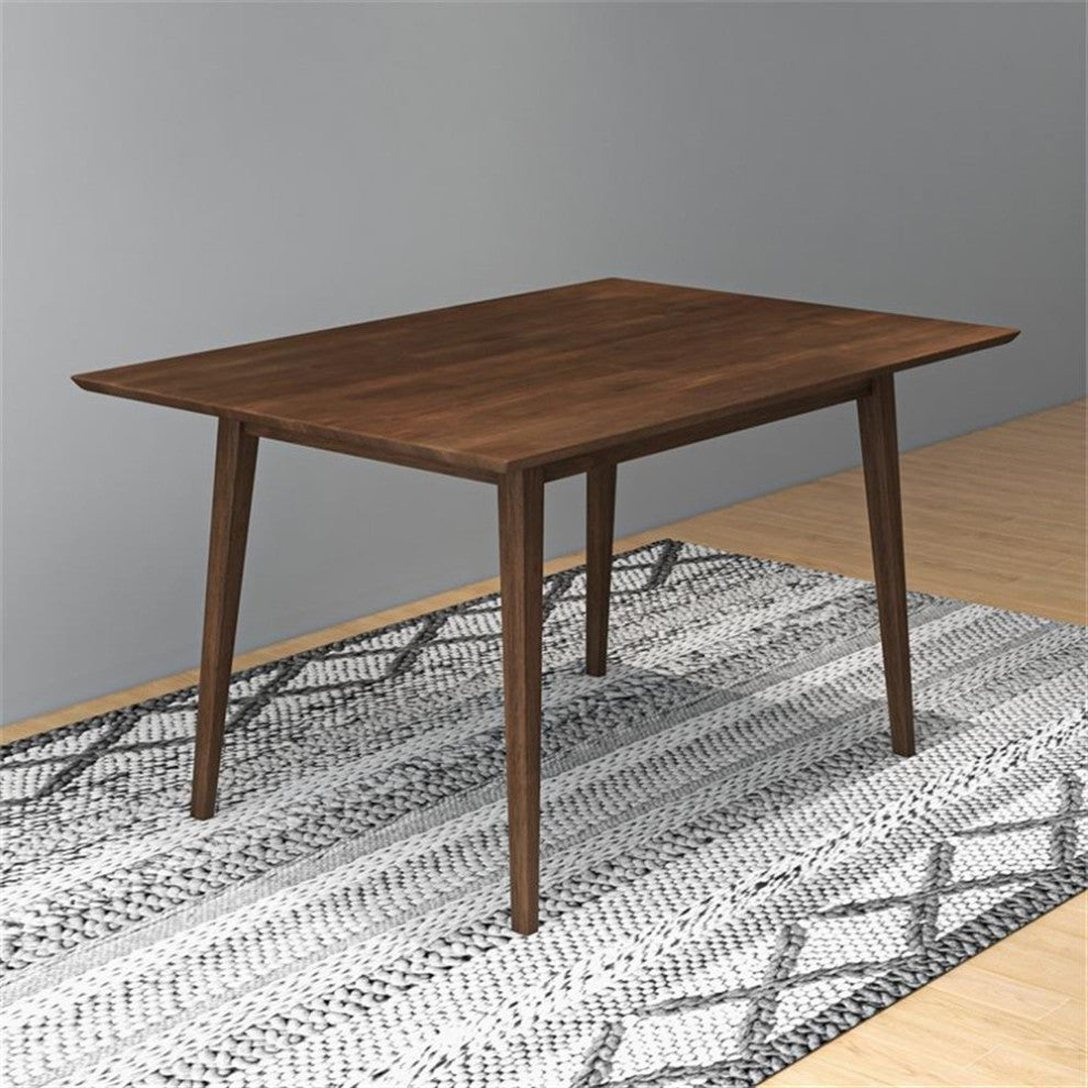 Pemberly Row Mid-Century Modern 47" Rectangular Solid Wood Dining Tabl