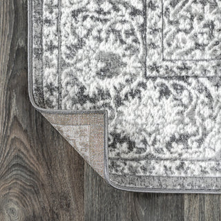 Modern Persian Vintage Medallion Light Grey 5' x 8' Area Rug