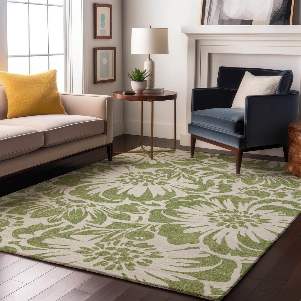 Premium Machine Washable Mayfield AMF551 Aloe 3' x 5' Rug