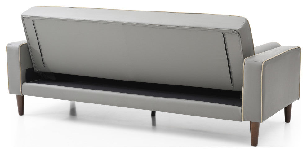 Navi Sleeper Sofa, Gray Faux Leather