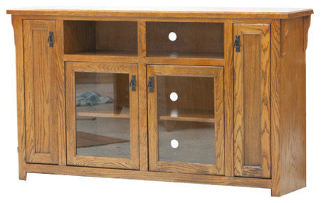 Eagle Furniture Tall Mission 66" Wide TV Console, Medium Oak