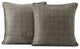 Nighthawk Grey Yarn Dyed Faux Raw Textured Silk Cushion Cover, Pair, 18"x18"