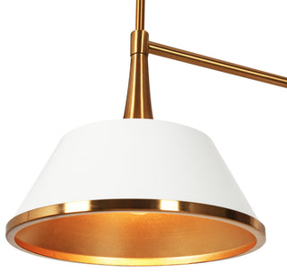 LNC 3-Light Polished Gold and White Modern Linear Kitchen Island Light