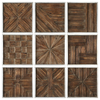 Uttermost Bryndle Rustic Wooden Squares S/9