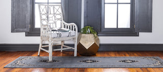 Unique Loom Gray Washington Reza 2' 2 x 8' 2 Runner Rug