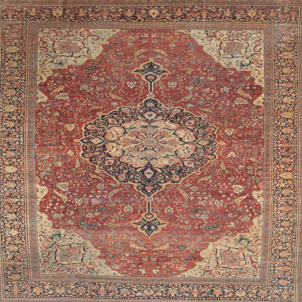 Ahgly Company Indoor Square Traditional Area Rugs, 3' Square