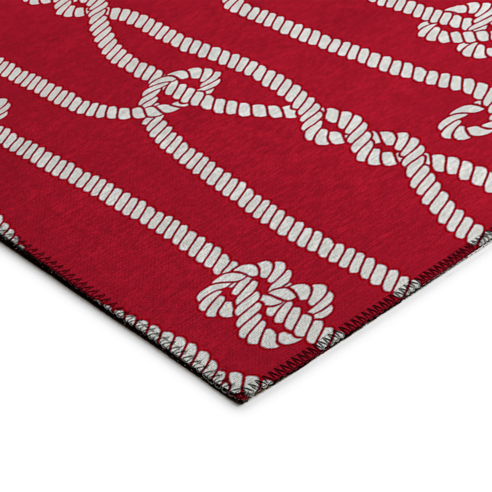Indoor/Outdoor Harbor HA7 Red Machine Washable 3' x 5' Rug