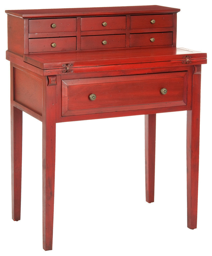 Safavieh Abigail Fold Down Desk, Egyptian Red