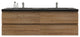 Belli 72" Double Sink Wall Mount Vanity Set, Natural Oak, Matt Black Top