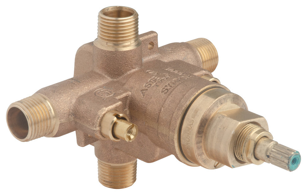 Temptrol Brass Pressure, Balancing Tub and Shower Valve With Service Stops