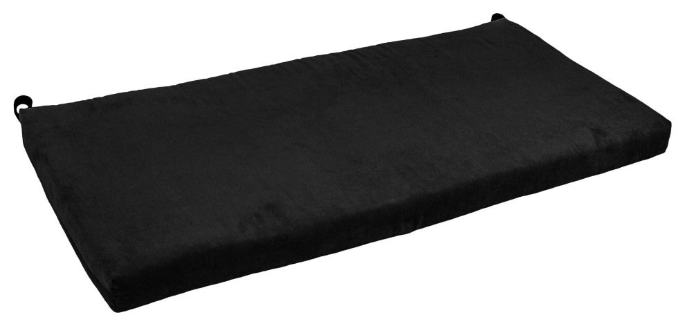 45"X19" Solid Microsuede Bench Cushion, Black