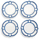 Two's Company Blue Bamboo Set of 4 Dinner Plates