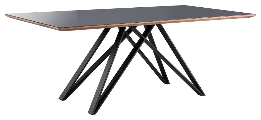 Maine Gray Glass 5-Piece Metal Dining Set