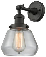 Fulton 1-Light Sconce, Clear Glass, Oil Rubbed Bronze
