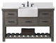 Wesley 54" Bathroom Vanity, Weathered Gray