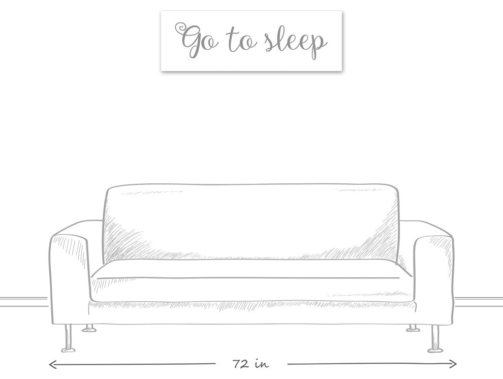 Go to sleep 12"x36" Canvas Wall Art, Gray