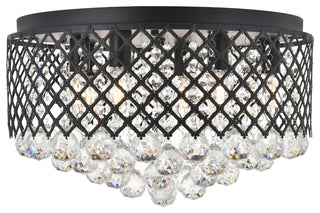 Matte Black Finish 6-Light Flush Mount