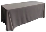 LA Linen Rectangular  Polyester Poplin Tablecloth, Charcoal, 90"x156"