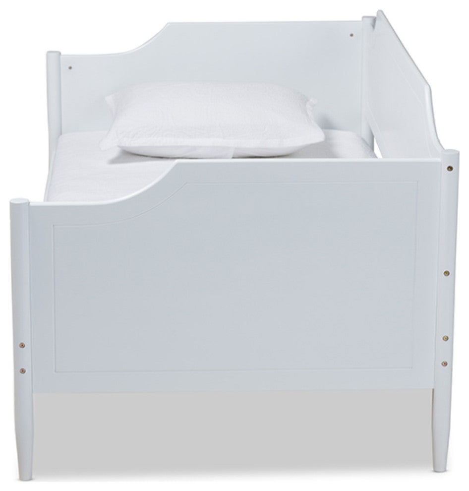 Alya Classic Traditional Farmhouse White Finished Wood Twin Size Daybed