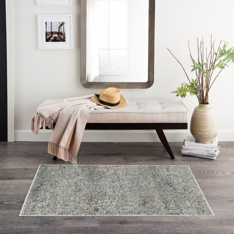 Nourison Quarry 2'2" x 3'9" Dark Grey Modern Indoor Rug