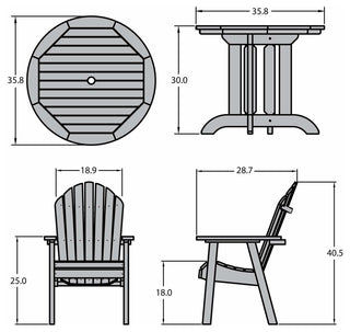 Hamilton 3-Piece Round Dining Set, White