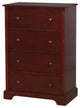 Wooden Chest With 4 Storage Drawers, Cherry Brown