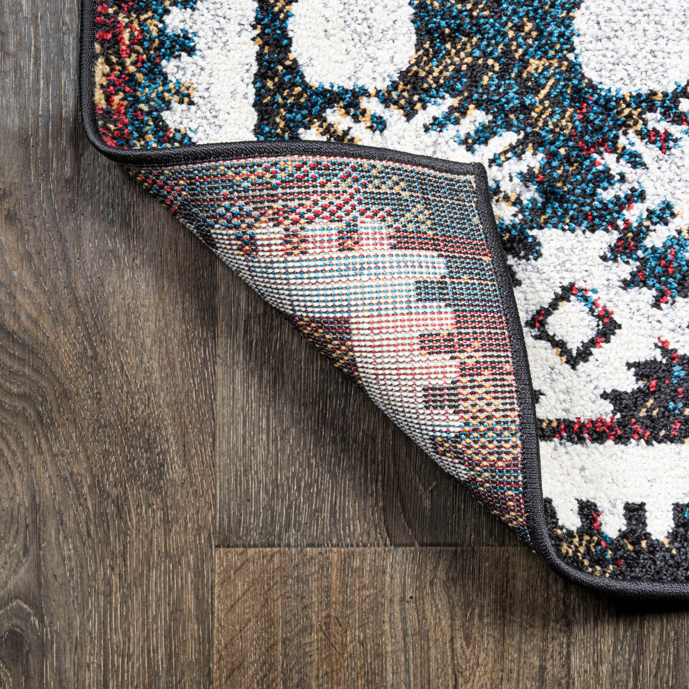 Dhiya Distressed Kilim Runner Rug, Multi, 2x10