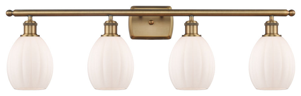 Eaton 3-Light Bath Vanity-Light, Brushed Brass, Matte White