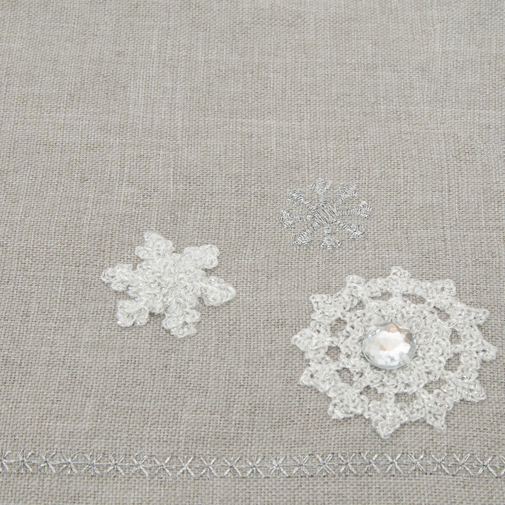 Christrmas Snowflakes Placemat  Gray, Set of 2