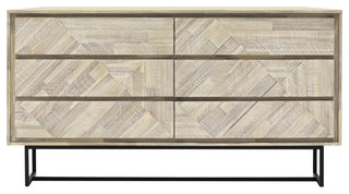 Armen Living Peridot 4-Piece Modern Wood King Bedroom Set in Natural