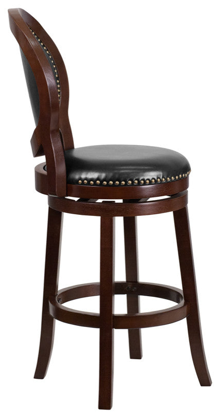 30" Cappuccino Wood Stool