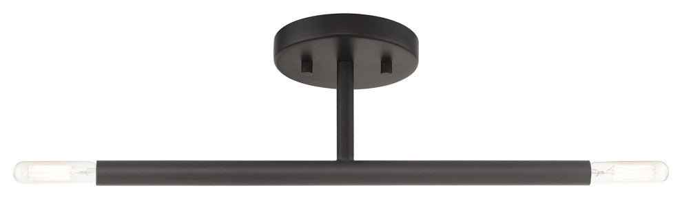 LIVEX LIGHTING 51179-07 2 Light Bronze Semi-Flush
