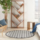 Nourison Aloha 4' x Round Black White Modern Area Rug