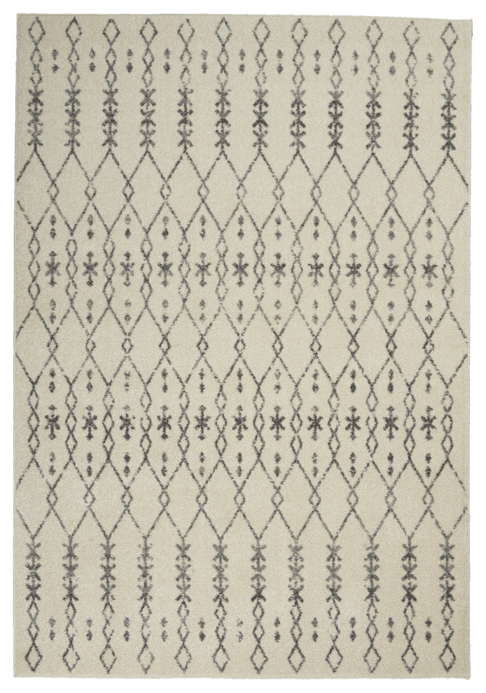 5' X 7' Gray Geometric Power Loom Area Rug