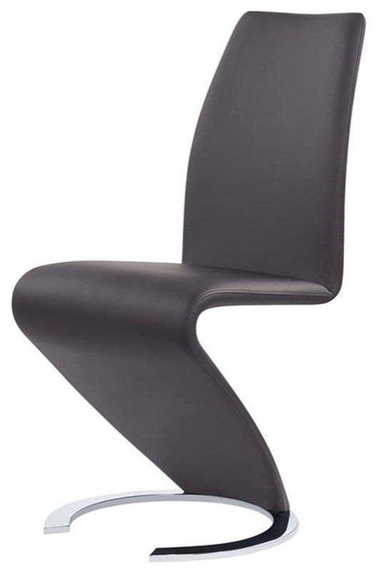 Global Furniture USA D9002DC Faux Leather Metal Dining Chairs in Gray (Set of 2)